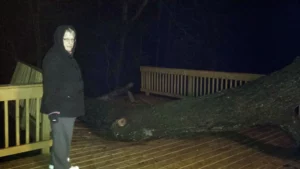 Aunt Baba showing up for my mom when a tree literally fell on her house.
